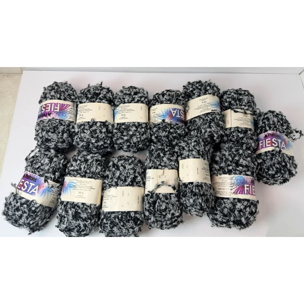 Patons Fiesta Boucle Novelty Yarn 13 Skeins 98m Each‎ Acrylic Nylon